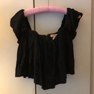 Black flowy crop top